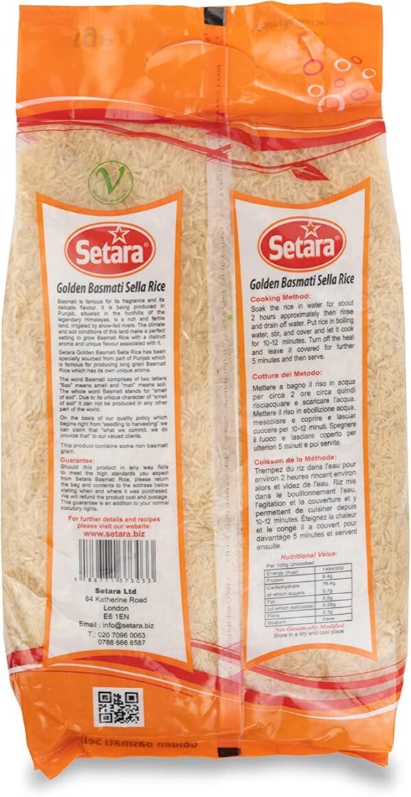 SETARA GOLDEN BASMATI SELA RICE- THE PREMIUM QUALITY SELA RICE IN THE WORLD 5KG - Image 3
